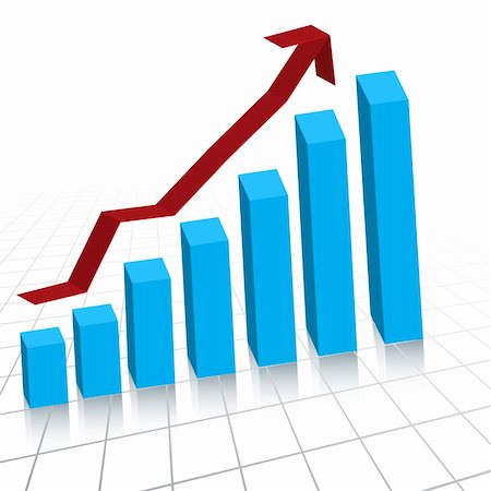 simsearch:400-04933068,k - Vector - Business profit growth graph chart with reflection Stock Photo - Budget Royalty-Free & Subscription, Code: 400-04068472