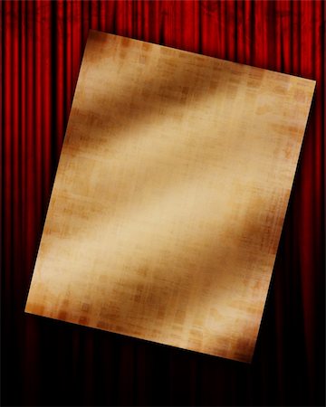 simsearch:400-08507512,k - Movie or theater curtain with piece of paper Fotografie stock - Microstock e Abbonamento, Codice: 400-04068635