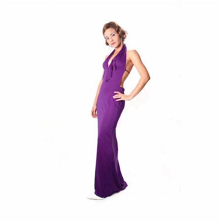 simsearch:400-06089201,k - Portrait of young beauty in violet dress isolated Stockbilder - Microstock & Abonnement, Bildnummer: 400-04068918