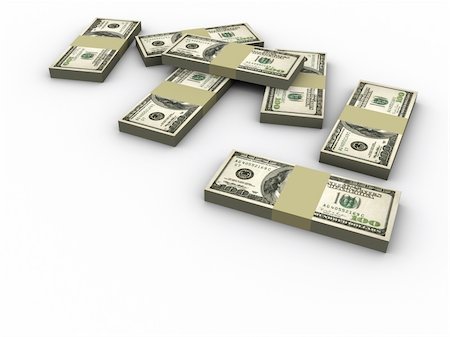 simsearch:693-06021301,k - Stacks of dollars on white background - 3d render Stock Photo - Budget Royalty-Free & Subscription, Code: 400-04068983