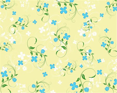 elegant swirl vector accents - Spring floral vector ornament with leaves and flowers Stock Photo - Budget Royalty-Free & Subscription, Code: 400-04069188