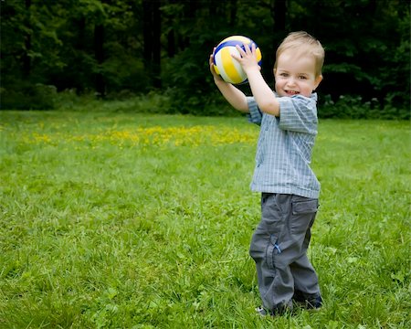 Playing Baby Boy Outdoors Stock Photo - Budget Royalty-Free & Subscription, Code: 400-04069248