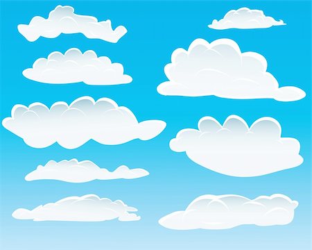 Set of different shape of clouds for design usage Foto de stock - Super Valor sin royalties y Suscripción, Código: 400-04069379