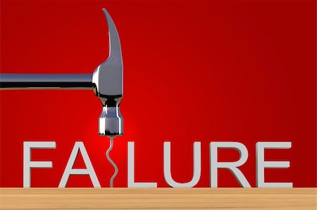 Conceptual image spelling the word failure with a bent nail Stock Photo - Budget Royalty-Free & Subscription, Code: 400-04069373