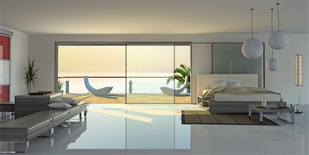 simsearch:400-04316574,k - modern open interior (3D rendering) Stock Photo - Budget Royalty-Free & Subscription, Code: 400-04069404