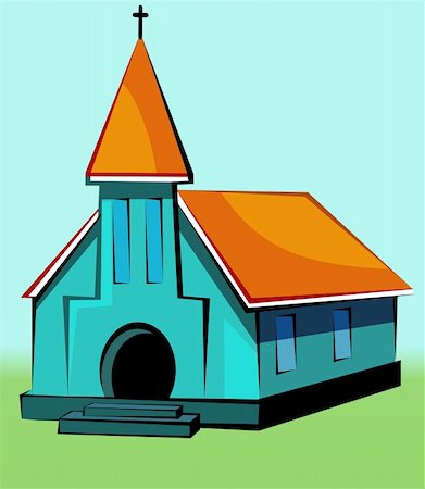 Illustration of a church Foto de stock - Super Valor sin royalties y Suscripción, Código: 400-04069419