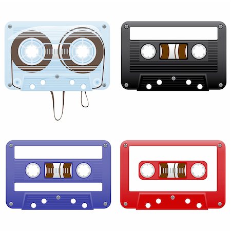 simsearch:400-05904692,k - Vector illustration of audio cassettes Stock Photo - Budget Royalty-Free & Subscription, Code: 400-04069489