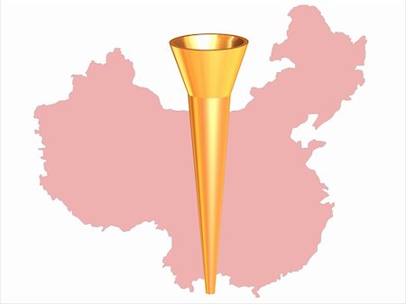 The image of a torch on a background of a map of China. Foto de stock - Super Valor sin royalties y Suscripción, Código: 400-04069653