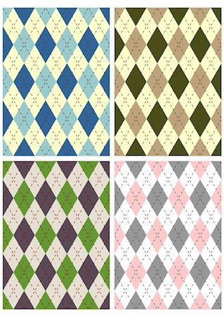 pnog (artist) - Four different traditional scottish patterns over white Foto de stock - Super Valor sin royalties y Suscripción, Código: 400-04060057