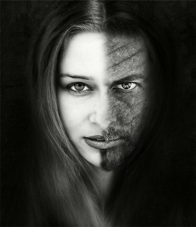 dundanim (artist) - Beauty and the beast - portrait inspired by the famous story Fotografie stock - Microstock e Abbonamento, Codice: 400-04060226