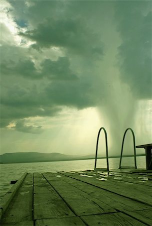 the beginning of the tornado over the lake beach Stock Photo - Budget Royalty-Free & Subscription, Code: 400-04060560