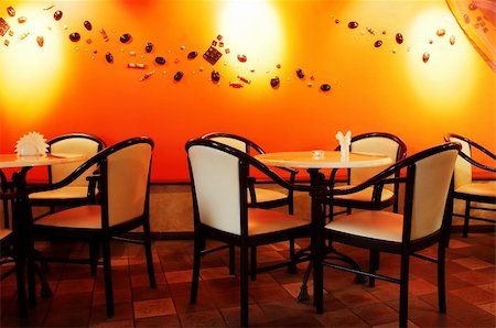 simsearch:694-03783320,k - Beautiful white chairs in modern night cafe Stock Photo - Budget Royalty-Free & Subscription, Code: 400-04060578