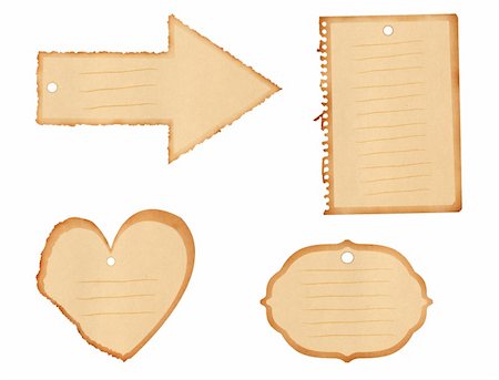 Blank Paper Tags - 4 various shapes Fotografie stock - Microstock e Abbonamento, Codice: 400-04060930