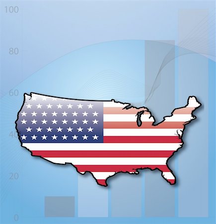 states flag and atlas - usa map Stock Photo - Budget Royalty-Free & Subscription, Code: 400-04061151