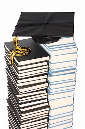 simsearch:400-04480816,k - graduation cap and books on white background Photographie de stock - Aubaine LD & Abonnement, Code: 400-04061328