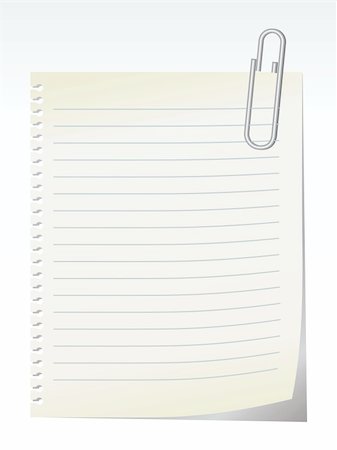 simsearch:400-04592928,k - Lined blank note breaked away from the notebook - vector Stock Photo - Budget Royalty-Free & Subscription, Code: 400-04061492