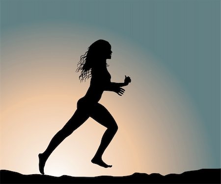 feet marathon - running fitness girl (vector illustration) Stock Photo - Budget Royalty-Free & Subscription, Code: 400-04061525