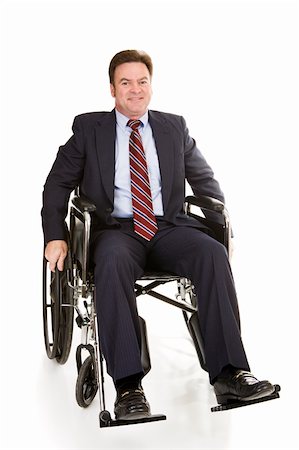 simsearch:400-05021851,k - Handsome middle aged businessman in wheelchair. Full body isolated on white. Foto de stock - Super Valor sin royalties y Suscripción, Código: 400-04061575