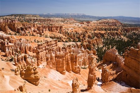 Hoodoos formations as viewed for Sunset Point in Bryce Canyon National Park.  the park was created on September 15, 1928 and is named after Ebenezer Bryce Stock Photo - Budget Royalty-Free & Subscription, Code: 400-04061641