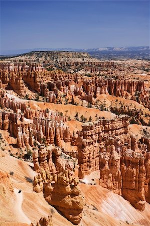 Hoodoos formations as viewed for Sunset Point in Bryce Canyon National Park.  the park was created on September 15, 1928 and is named after Ebenezer Bryce Stock Photo - Budget Royalty-Free & Subscription, Code: 400-04061642