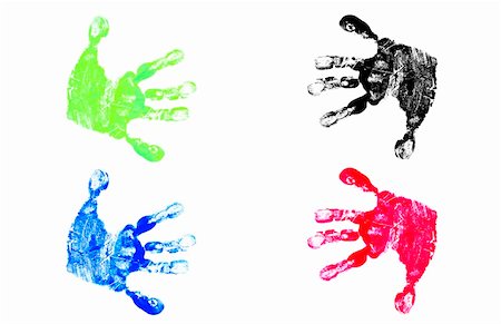 simsearch:400-08403591,k - Colorful Children's Hand Prints Isolated on White Background Stock Photo - Budget Royalty-Free & Subscription, Code: 400-04062088