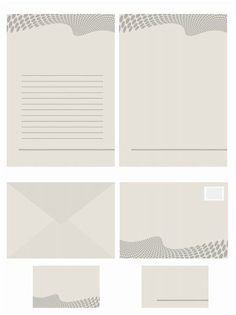 Vector - Paper stationery series for office use, contains memo, fax, envelope and business card. Stock Photo - Budget Royalty-Free & Subscription, Code: 400-04062278