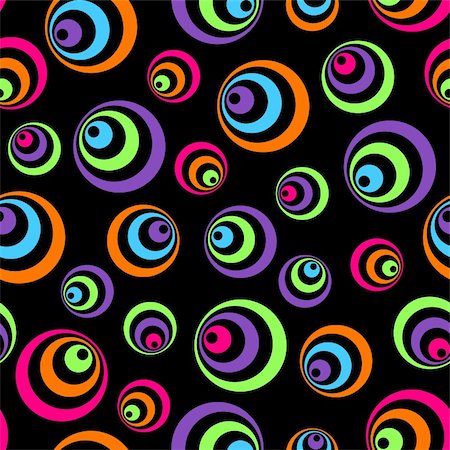 pnog (artist) - Seamless retro pop circles pattern over black Foto de stock - Super Valor sin royalties y Suscripción, Código: 400-04062406