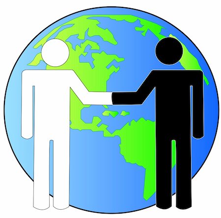 multi-cultural handshake with globe or earth behind - international business deal Foto de stock - Super Valor sin royalties y Suscripción, Código: 400-04062596
