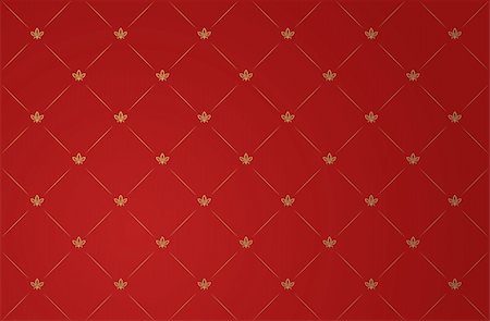 Vector illustration of red and gold vintage wallpaper Stock Photo - Budget Royalty-Free & Subscription, Code: 400-04062839
