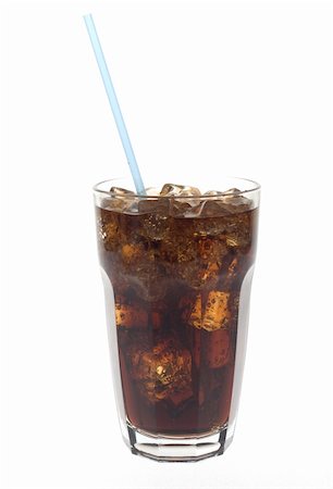 fizzy pop - Glass of dark cola soda with a straw against white Stock Photo - Budget Royalty-Free & Subscription, Code: 400-04063111