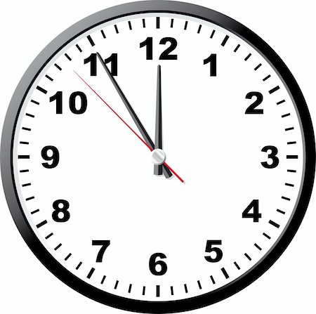 simsearch:400-04690033,k - Office clock. A vector illustration. It is isolated on a white background. Stock Photo - Budget Royalty-Free & Subscription, Code: 400-04063494