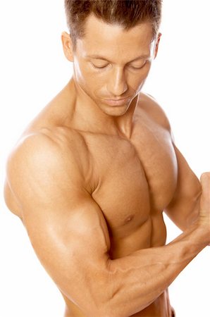 simsearch:400-05370510,k - Muscular and tanned male isolated on white Foto de stock - Super Valor sin royalties y Suscripción, Código: 400-04063567