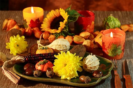 Still life or table decoration for Thanksgiving Stockbilder - Microstock & Abonnement, Bildnummer: 400-04063933