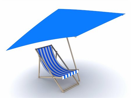 simsearch:400-05215932,k - 3d rendered illustration of a deck chair under a sunshade Foto de stock - Super Valor sin royalties y Suscripción, Código: 400-04063969