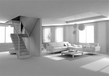 simsearch:400-04061351,k - blank modern interior of the privat apartment (3d) Foto de stock - Royalty-Free Super Valor e Assinatura, Número: 400-04063979