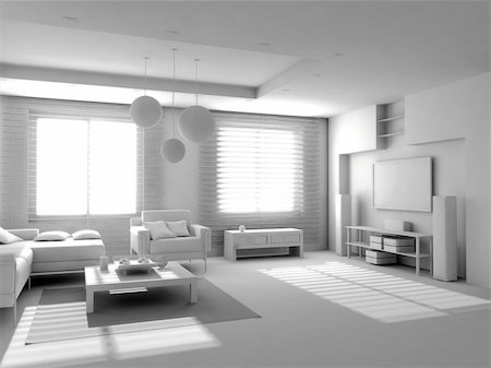 simsearch:400-04061351,k - blank modern interior of the privat apartment (3d) Foto de stock - Royalty-Free Super Valor e Assinatura, Número: 400-04063982