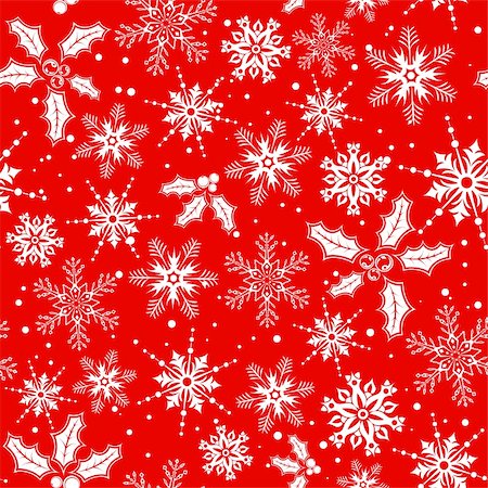 simsearch:400-05374108,k - Christmas seamless background with snowflake, mistletoe, element for design, vector illustration Stock Photo - Budget Royalty-Free & Subscription, Code: 400-04074331