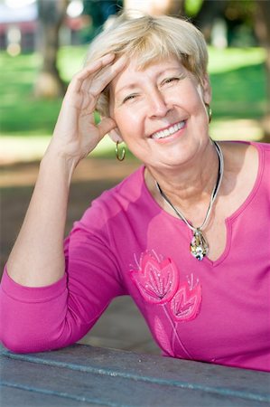 happy elegant senior woman smiling Stock Photo - Budget Royalty-Free & Subscription, Code: 400-04075134