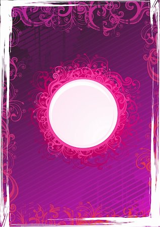 Vector circle floral pink frame Stock Photo - Budget Royalty-Free & Subscription, Code: 400-04075218