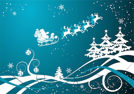 simsearch:400-05374108,k - Christmas background with tree and Santa, element for design, vector illustration Stock Photo - Budget Royalty-Free & Subscription, Code: 400-04075212