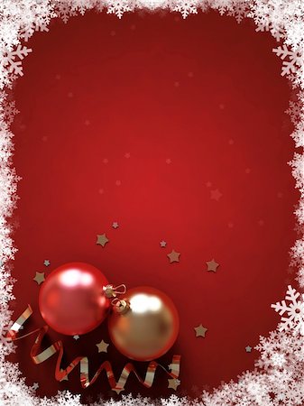 Christmas card with decorations and copy space. This is a beautiful image for use on a card, or as a background. Fotografie stock - Microstock e Abbonamento, Codice: 400-04075319