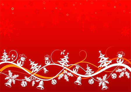 simsearch:400-05374108,k - Christmas background with tree and snowman, element for design, vector illustration Stock Photo - Budget Royalty-Free & Subscription, Code: 400-04075611