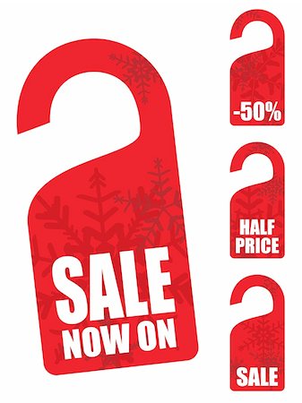 reduced sign in a shop - Christmas snowflake sales tags.  Please check my portfolio for more christmas images. Stock Photo - Budget Royalty-Free & Subscription, Code: 400-04075680