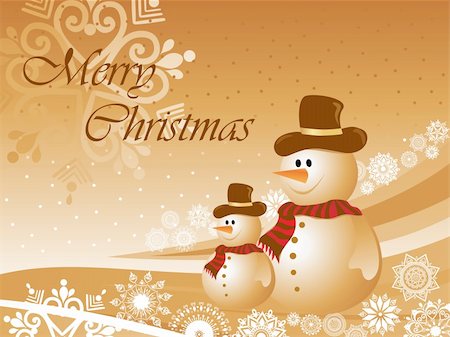 simsearch:400-04771465,k - christmas background with two snowman, vector illustration Stock Photo - Budget Royalty-Free & Subscription, Code: 400-04076034