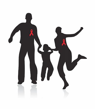 simsearch:400-07257297,k - happy family with aids awareness red ribbon Stock Photo - Budget Royalty-Free & Subscription, Code: 400-04076030