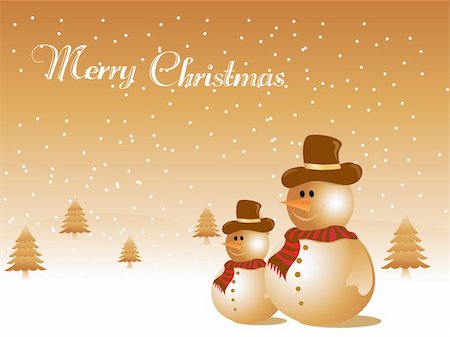 simsearch:400-05681859,k - snowman and tree in snowfall, vector illustration Stock Photo - Budget Royalty-Free & Subscription, Code: 400-04076073