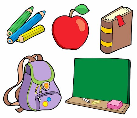 Various school items - vector illustration. Stock Photo - Budget Royalty-Free & Subscription, Code: 400-04076165