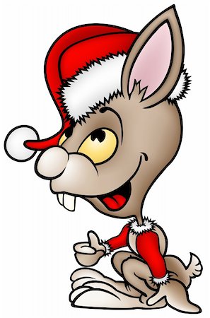 simsearch:400-04162983,k - Brown Santa Rabbit - colored cartoon illustration as vector Foto de stock - Super Valor sin royalties y Suscripción, Código: 400-04076172