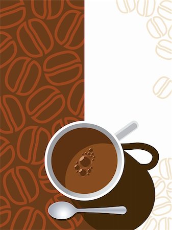 simsearch:400-05253970,k - Coffee cup on a brown background with coffee beans. Photographie de stock - Aubaine LD & Abonnement, Code: 400-04076185