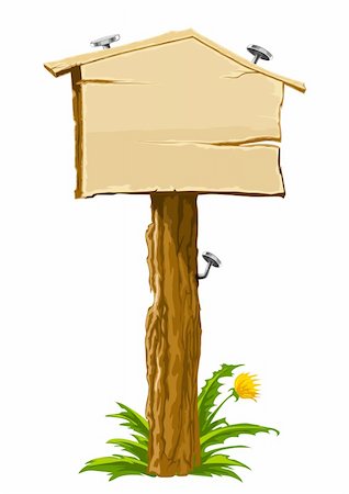 wooden blank sign illustrating real-estate theme: house for sale. Vector illustration Stock Photo - Budget Royalty-Free & Subscription, Code: 400-04076760
